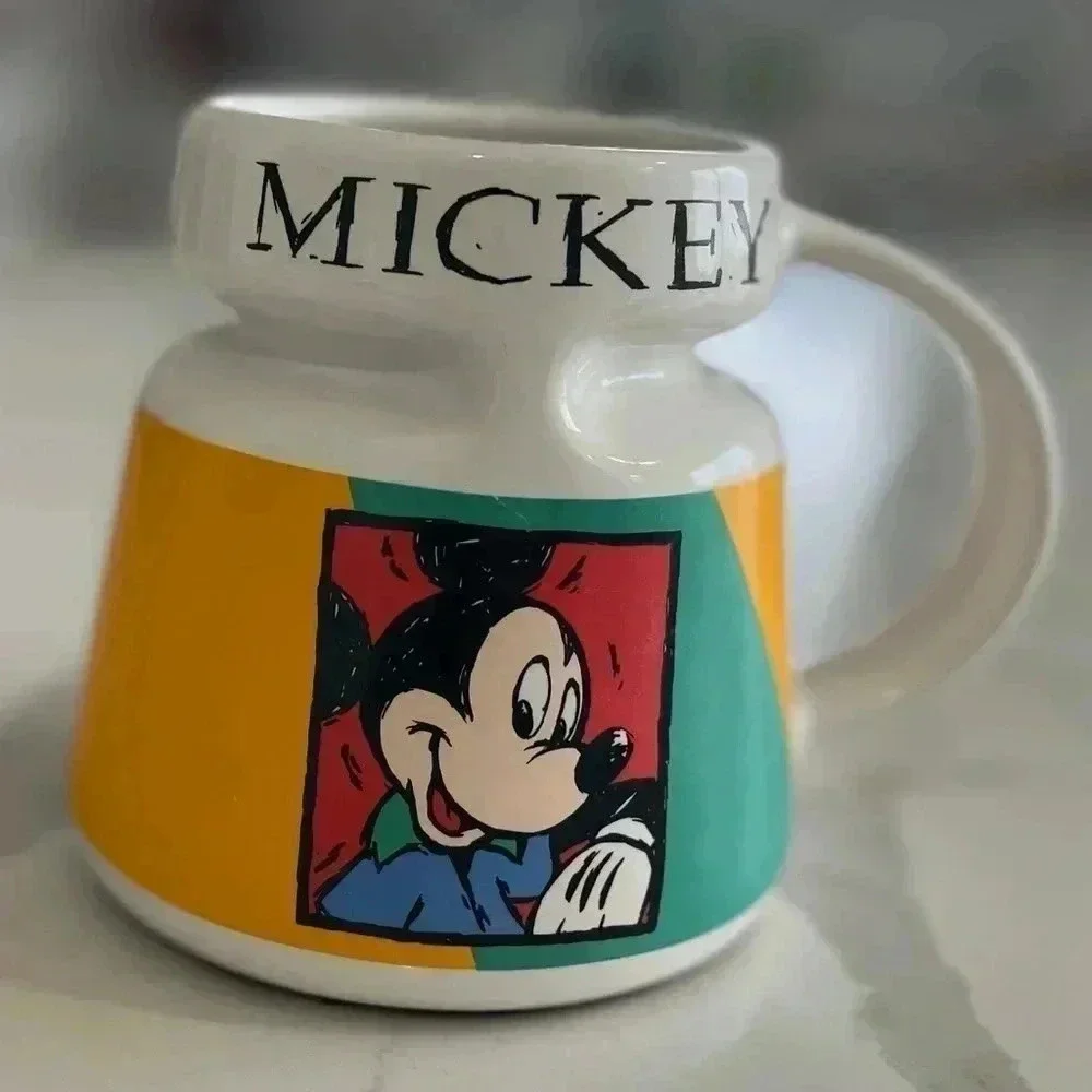 Vintage 90s Disney Mickey Mouse‎ Ceramic Travel Mug Highwave USA